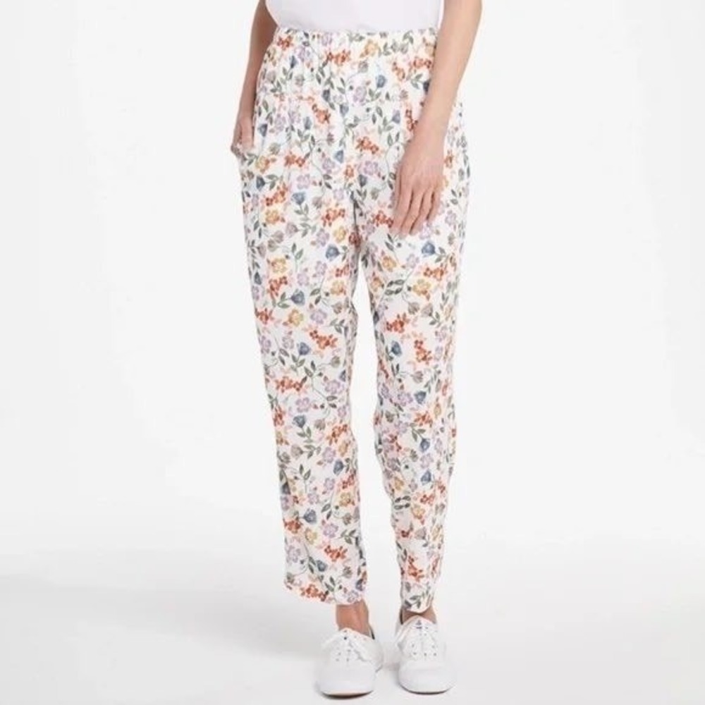 NYDJ‎ Floral Print Pull On Relaxed Cropped Pants XS Women's Casual Summer